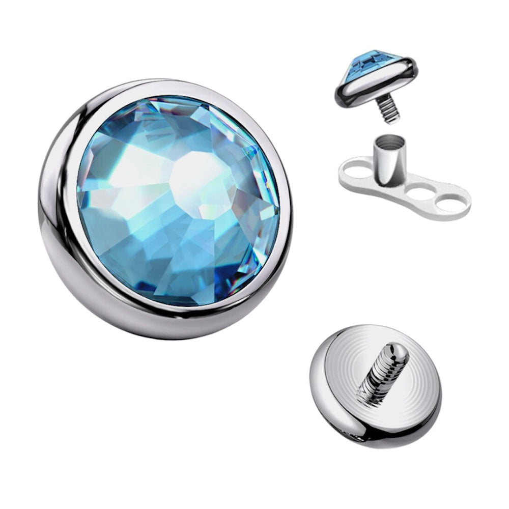 Titanium Dermal Anchor Tops & Bases with 4mm Bezel CZ - 22 Pack - photo 2