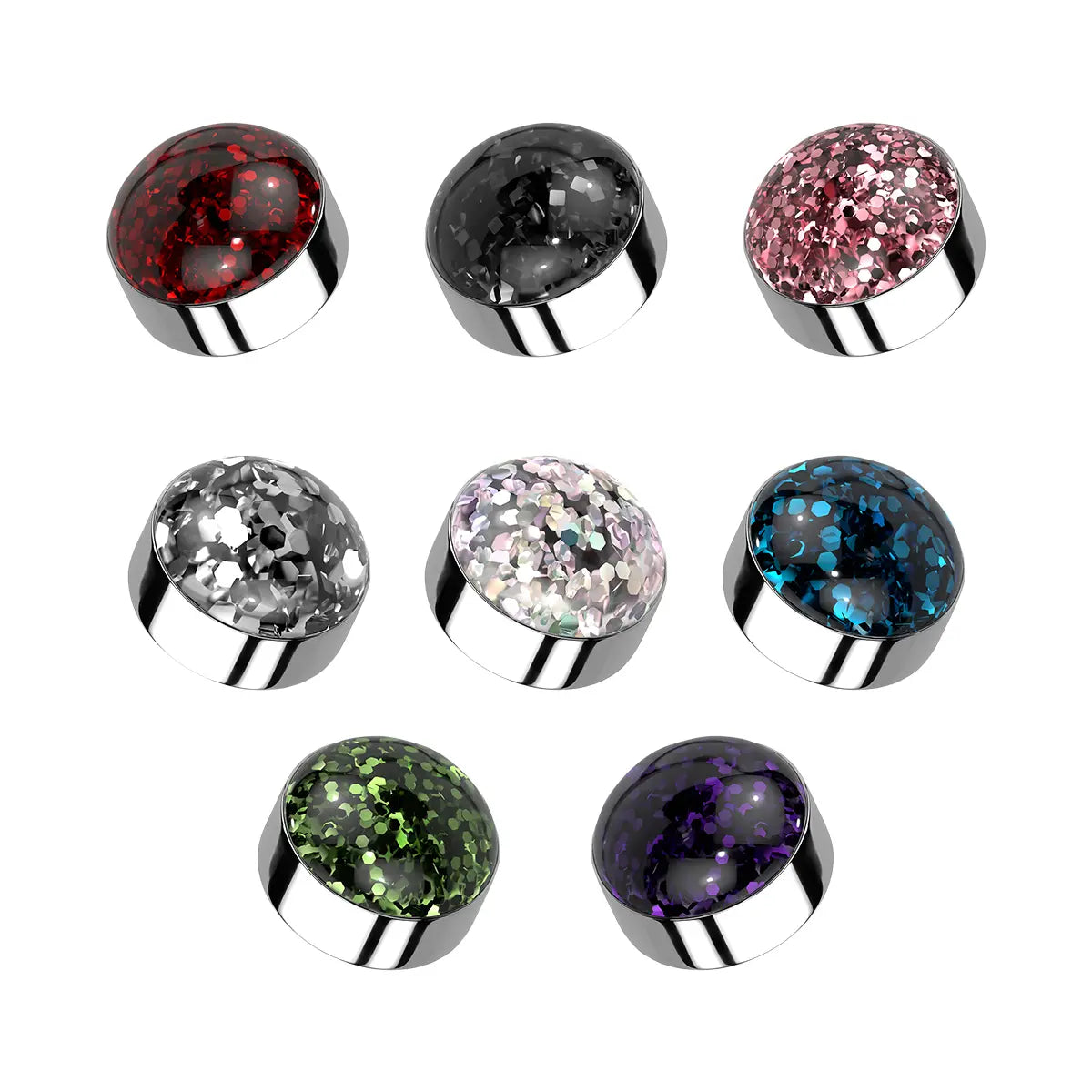 Surgical Steel Glitter Dome CZ Dermal Anchor Top 14G 4mm - 8 Colors - photo 3