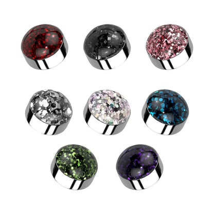 Surgical Steel Glitter Dome CZ Dermal Anchor Top 14G 4mm - 8 Colors - photo 3