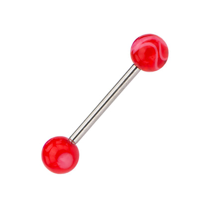 Surgical Steel Tongue Ring Straight Barbell 14 Gauge 5/8" - 4 Pack