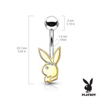 Surgical Steel Playboy Bunny Belly Button Ring with Clear Gems
