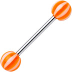 Surgical Steel Tongue Ring Straight Barbell 14 Gauge Acrylic - 7 Pack - Kruelty - Photo 4