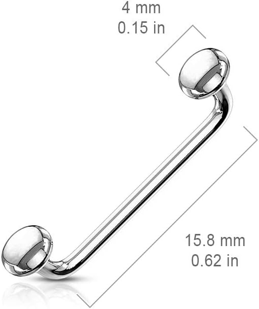 90 Degree Bent Surface Snake Eye Staple Barbells 16 Gauge & Flat Disk - Kruelty - Photo 4