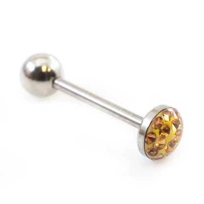 Surgical Steel 14 Gauge Tongue Barbell with Glitter Dome - photo 2