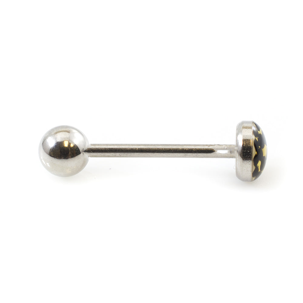 Surgical Steel 14 Gauge Tongue Barbell with Glitter Dome - photo 3