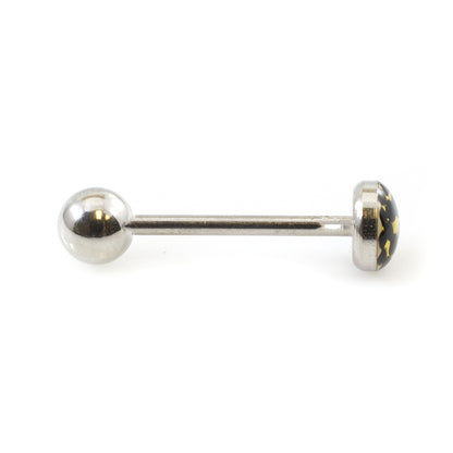 Surgical Steel 14 Gauge Tongue Barbell with Glitter Dome - photo 3