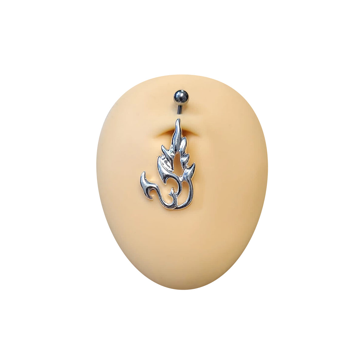 Surgical Steel 14 Gauge Tribal Fire Tattoo Non Dangle Belly Ring