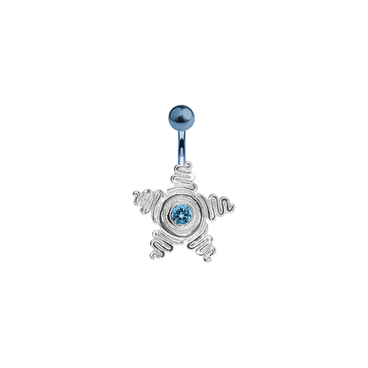 Titanium 14 Gauge Belly Ring with Large CZ Star Anodized - photo 5