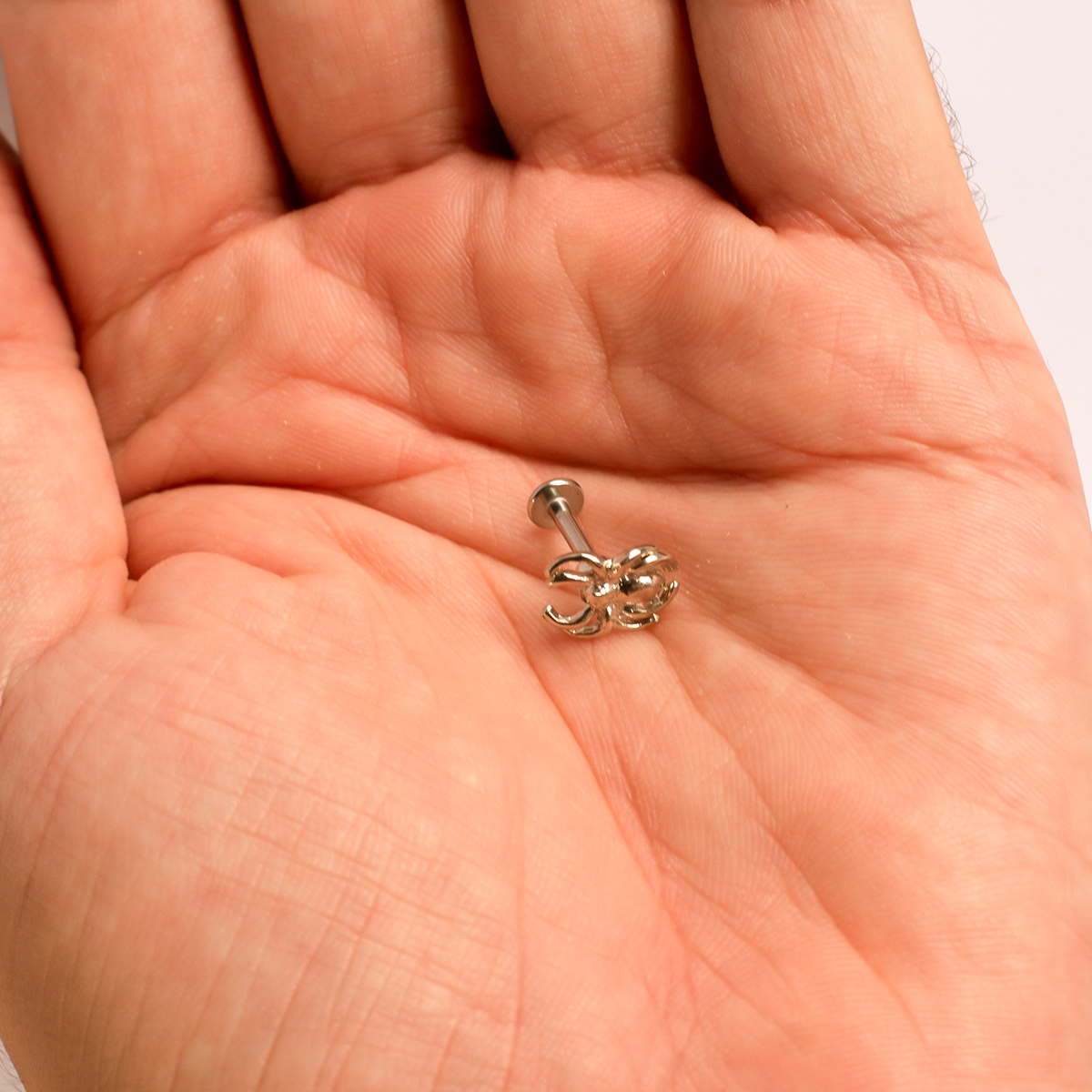 Surgical Steel 16 Gauge Flat Back Labret Stud with Spider Design - photo 5
