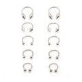 Surgical Steel 14 Gauge Horseshoe with Spike & Ball Ends - 10 Pack