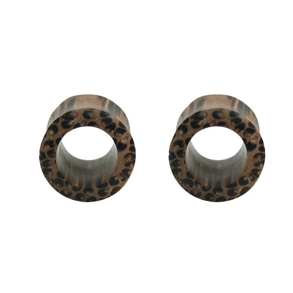 Wood 6 to 0 Gauge Double Flare Ear Plugs - Pair