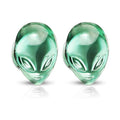 Double Flared Pyrex Glass Plug Ear 2 to 7/8 Gauge & Green Alien - Pair - Kruelty - Photo 5