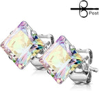 Surgical Steel Earring Stud 20 Gauge Square CZ Gem - Kruelty - Photo 7