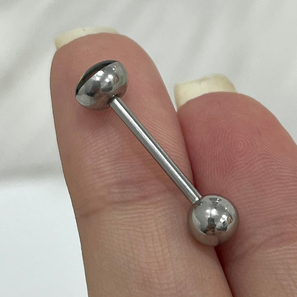 Surgical Steel 14 Gauge 5/8 Inch Tongue Barbell with 69 Logo - photo 5