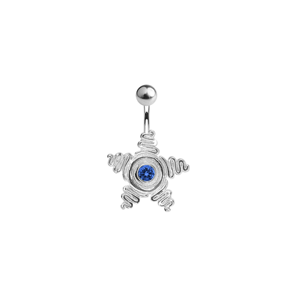 Titanium 14 Gauge Belly Ring with Large CZ Star Anodized - photo 6