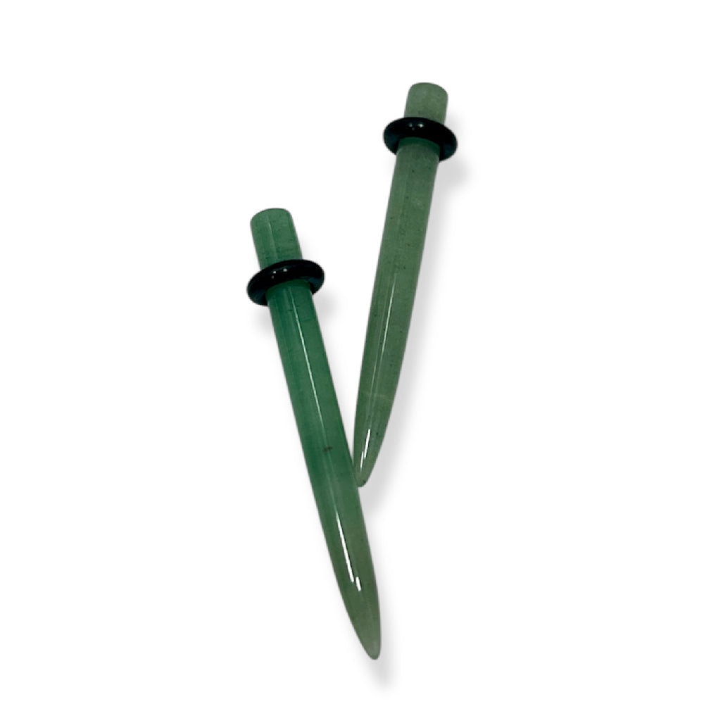 Jade Stone 2 to 6 Gauge Ear Tapers - Pair