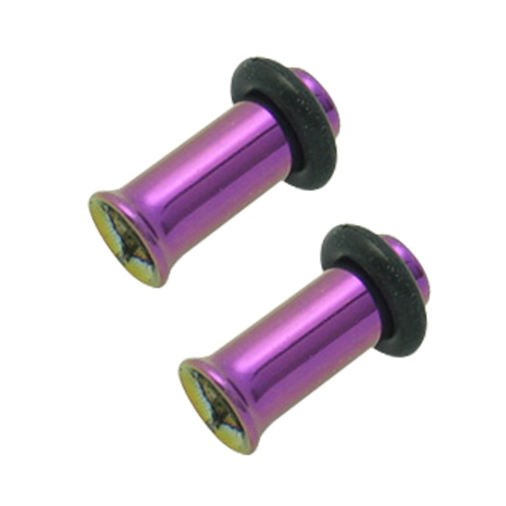 Purple Titanium 6 Gauge Single Flare Ear Tunnels - Pair