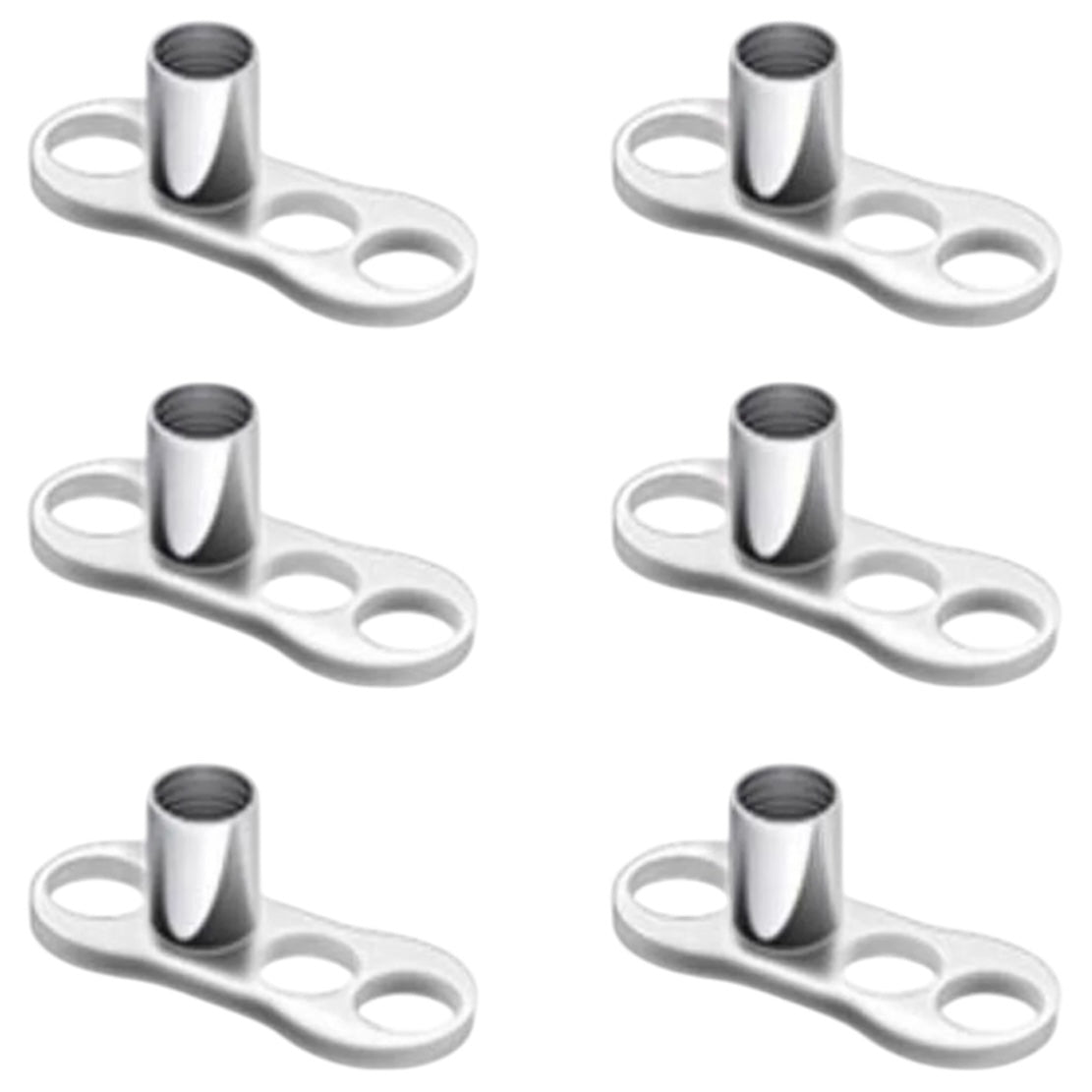 Surgical Steel 14 Gauge 2mm Rise Dermal Anchor Base with 3 Holes - photo 7