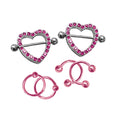 Surgical Steel 14G Paved Ball End Captive & Circular Rings - 6 Pack