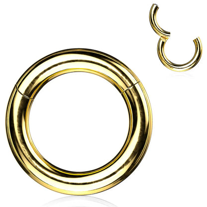 Surgical Steel Hinged Clicker Segment Ring Hoop 8 to 2 Gauge - Large