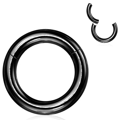 Surgical Steel Hinged Clicker Segment Ring Hoop 8 to 2 Gauge - Large