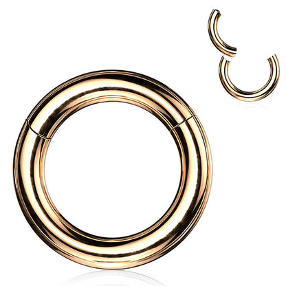 Surgical Steel Hinged Clicker Segment Ring Hoop 8 to 2 Gauge - Large