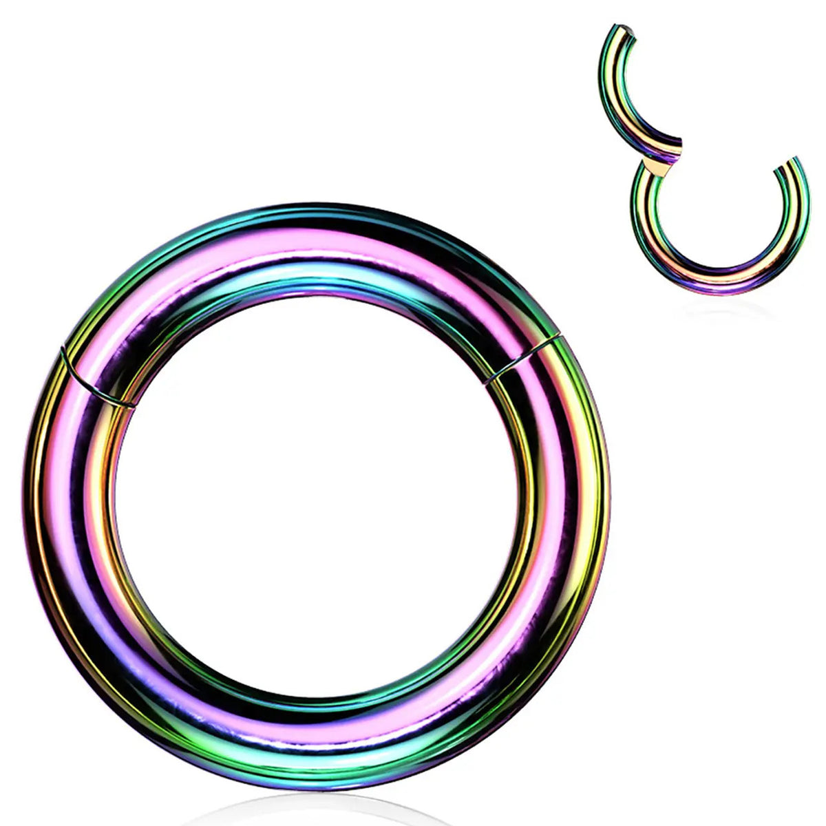 Surgical Steel Hinged Clicker Segment Ring Hoop 8 to 2 Gauge - Large - Kruelty - Photo 8