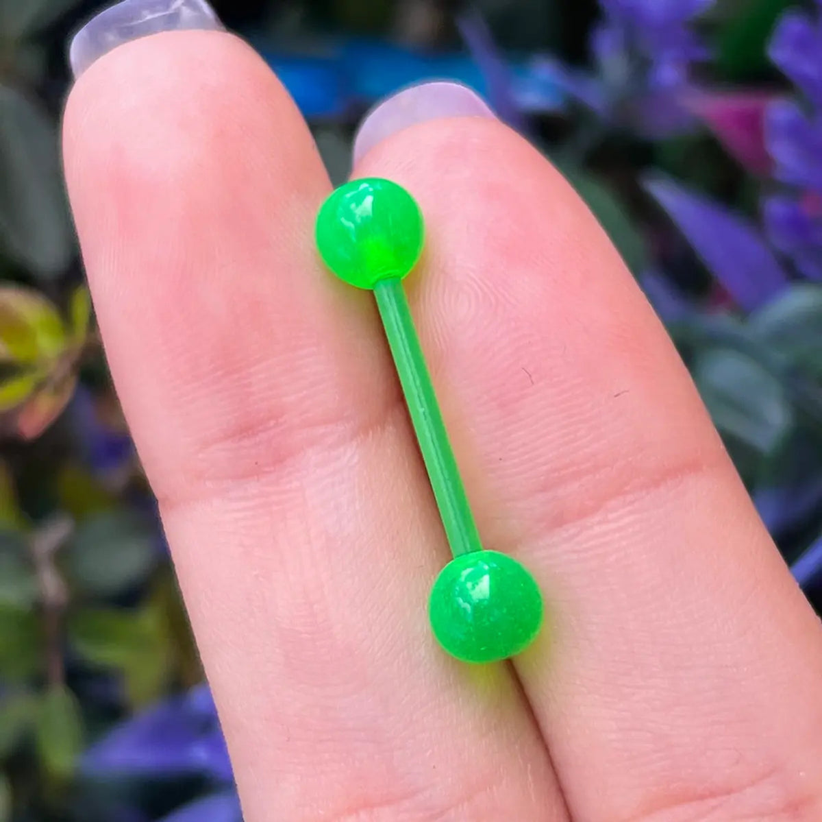 Flexible PTFE Tongue Ring Straight Barbell 14 Gauge 5/8" (16 mm) - Kruelty - Photo 5