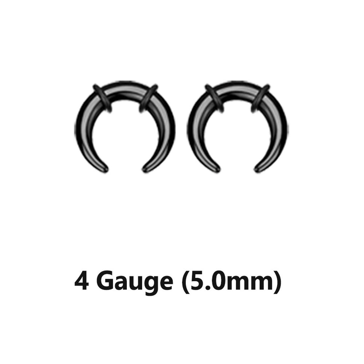 Acrylic Bull Horn Tapers Septum & Ear Plugs O-Rings - Pair - Kruelty - Photo 7