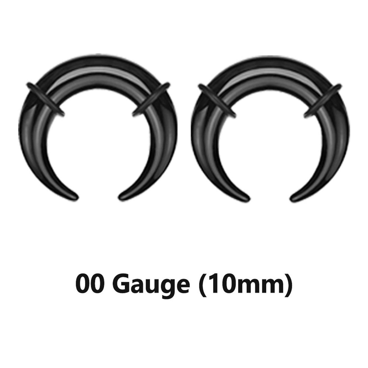 Acrylic Bull Horn Tapers Septum & Ear Plugs O-Rings - Pair - Kruelty - Photo 4
