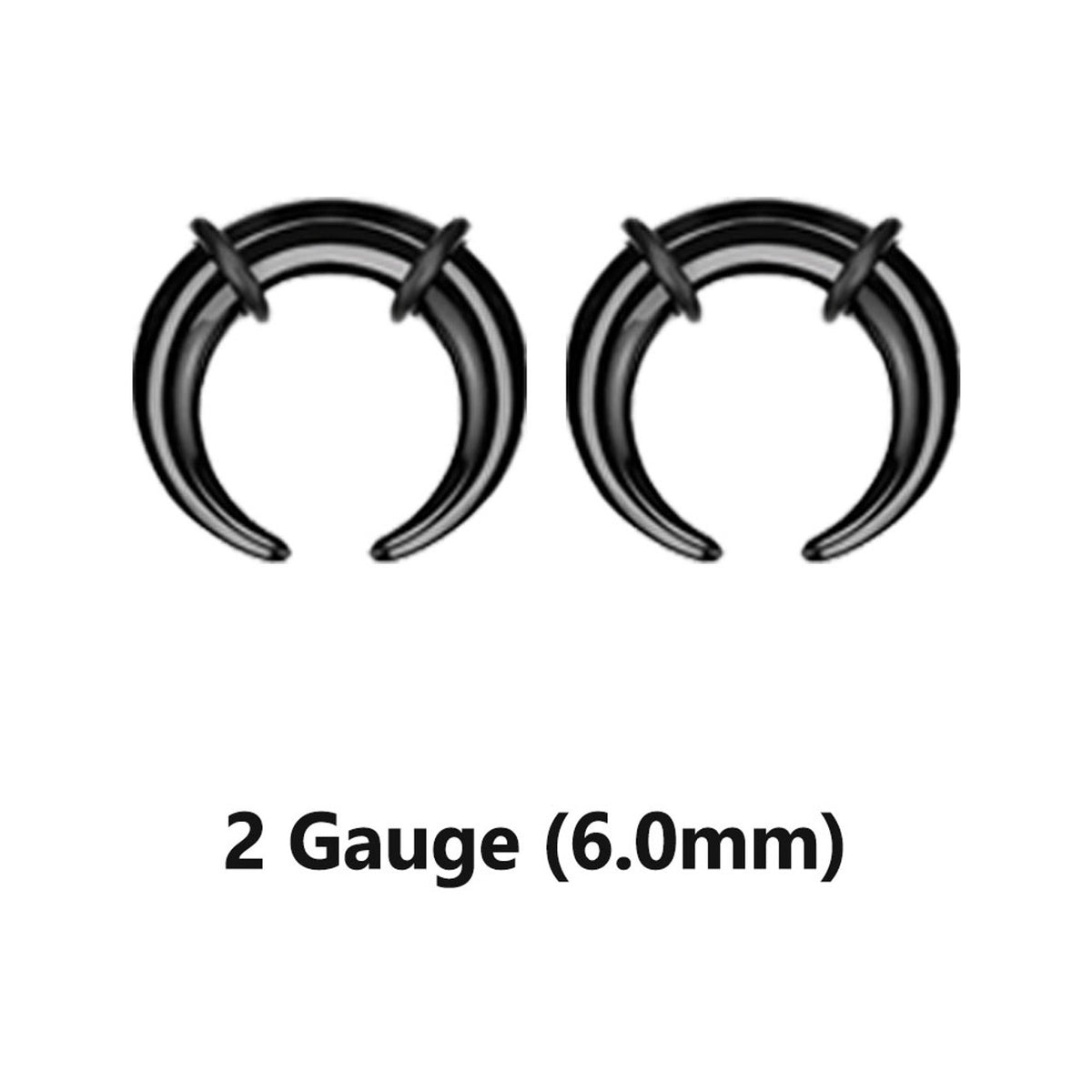 Acrylic Bull Horn Tapers Septum & Ear Plugs O-Rings - Pair - Kruelty - Photo 6