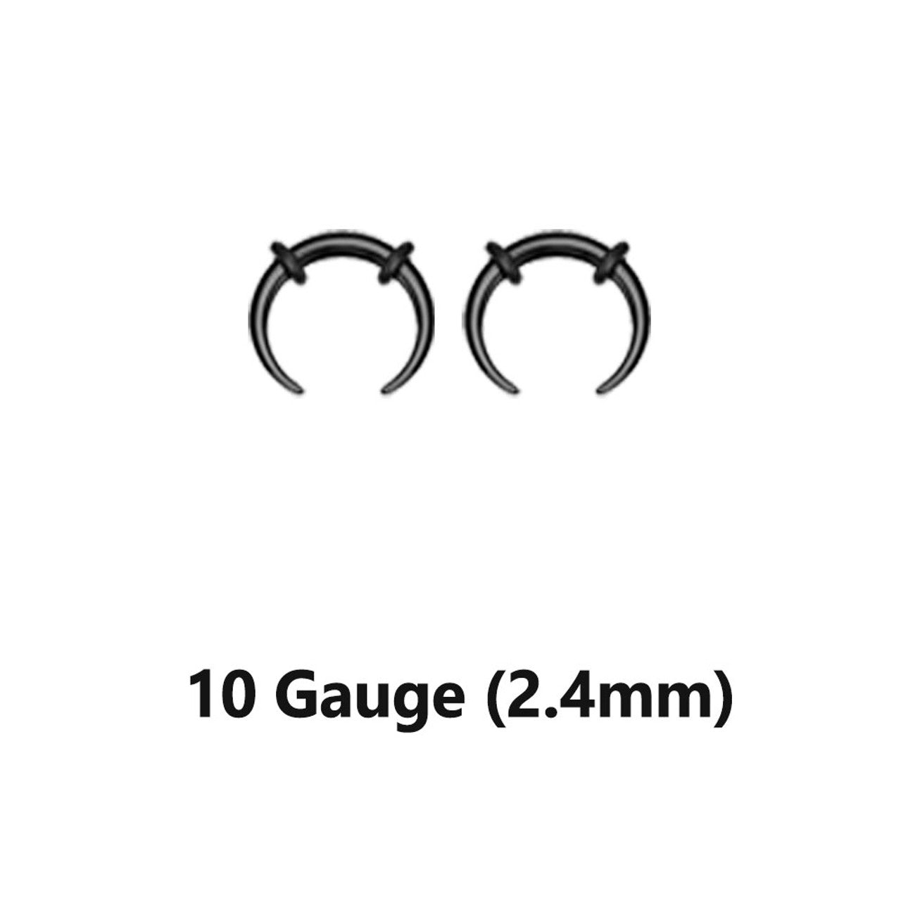 Acrylic Bull Horn Tapers Septum & Ear Plugs With O-Rings - Pair