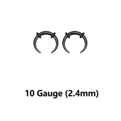 Acrylic Bull Horn Tapers Septum & Ear Plugs With O-Rings - Pair