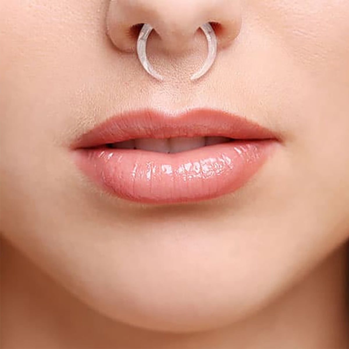 Acrylic Clear Bull Horn Tapers Septum & Ear & O-Rings - Pair