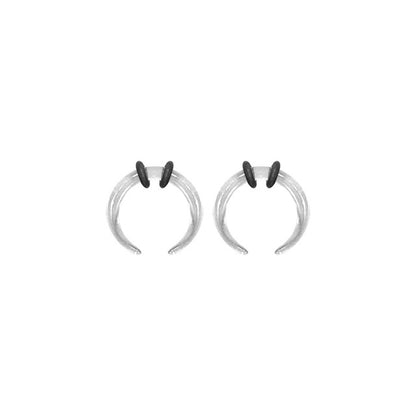 Acrylic Clear Bull Horn Tapers Septum & Ear & O-Rings - Pair