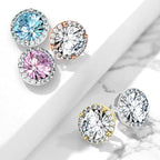 Surgical Steel Dermal Top 14 Gauge Internal Threaded Round CZ Gem - Kruelty - Photo 3