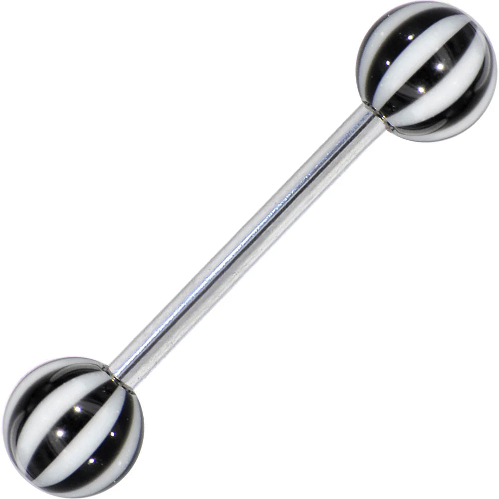 Surgical Steel Tongue Ring Straight Barbell 14 Gauge Acrylic - 7 Pack - Kruelty - Photo 5