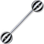 Surgical Steel Tongue Ring Straight Barbell 14 Gauge Acrylic - 7 Pack - Kruelty - Photo 5