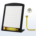 18K Gold Plated .925 Sterling Silver 22G L Shape Nose Studs - 120 Pack