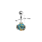 Surgical Steel & .925 Sterling Silver 14G Skeleton Hands Belly Ring