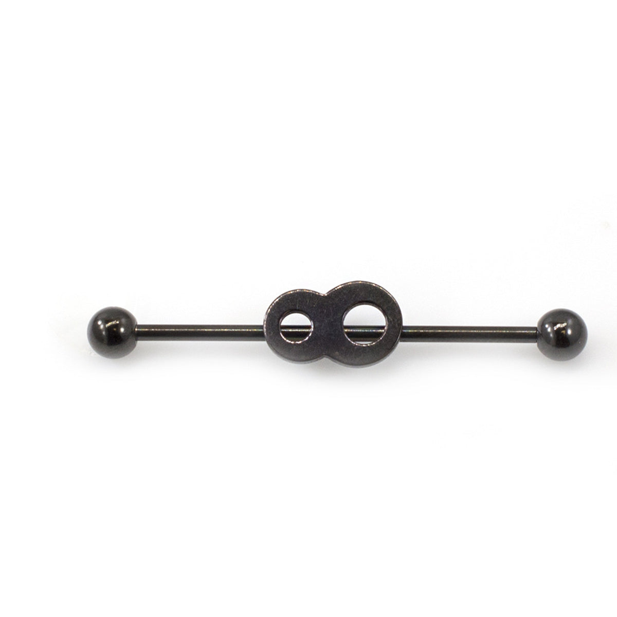 Surgical Steel PVD Black 8 Number Industrial Barbell 14G 38mm