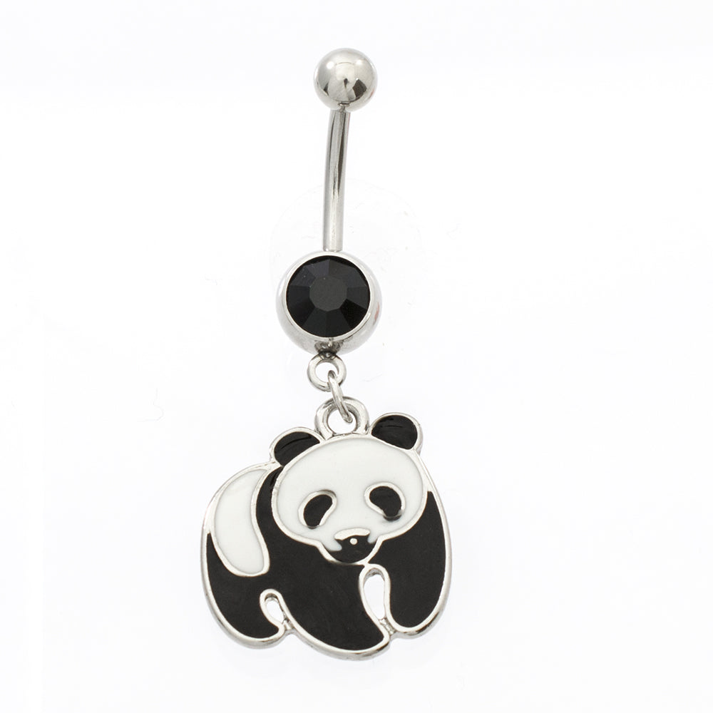 Surgical Steel 14 Gauge Belly Rings with Panda Dangle - 2 Pack - photo 5