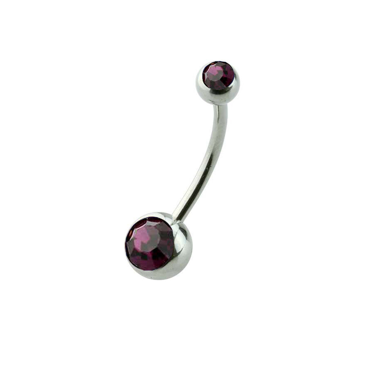 Surgical Steel Long Belly Ring 14 Gauge 5/8" (16 mm) & Color CZ Gems - Kruelty - Photo 5