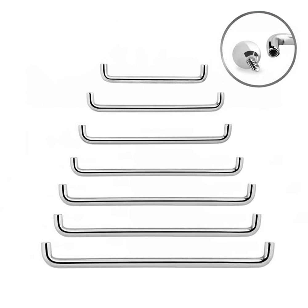 Surgical Steel 90 Degree Staple Surface Barbell 14G 10mm to 35mm