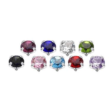 Surgical Steel 14 Gauge Jeweled Dermal Tops - 9 Pack