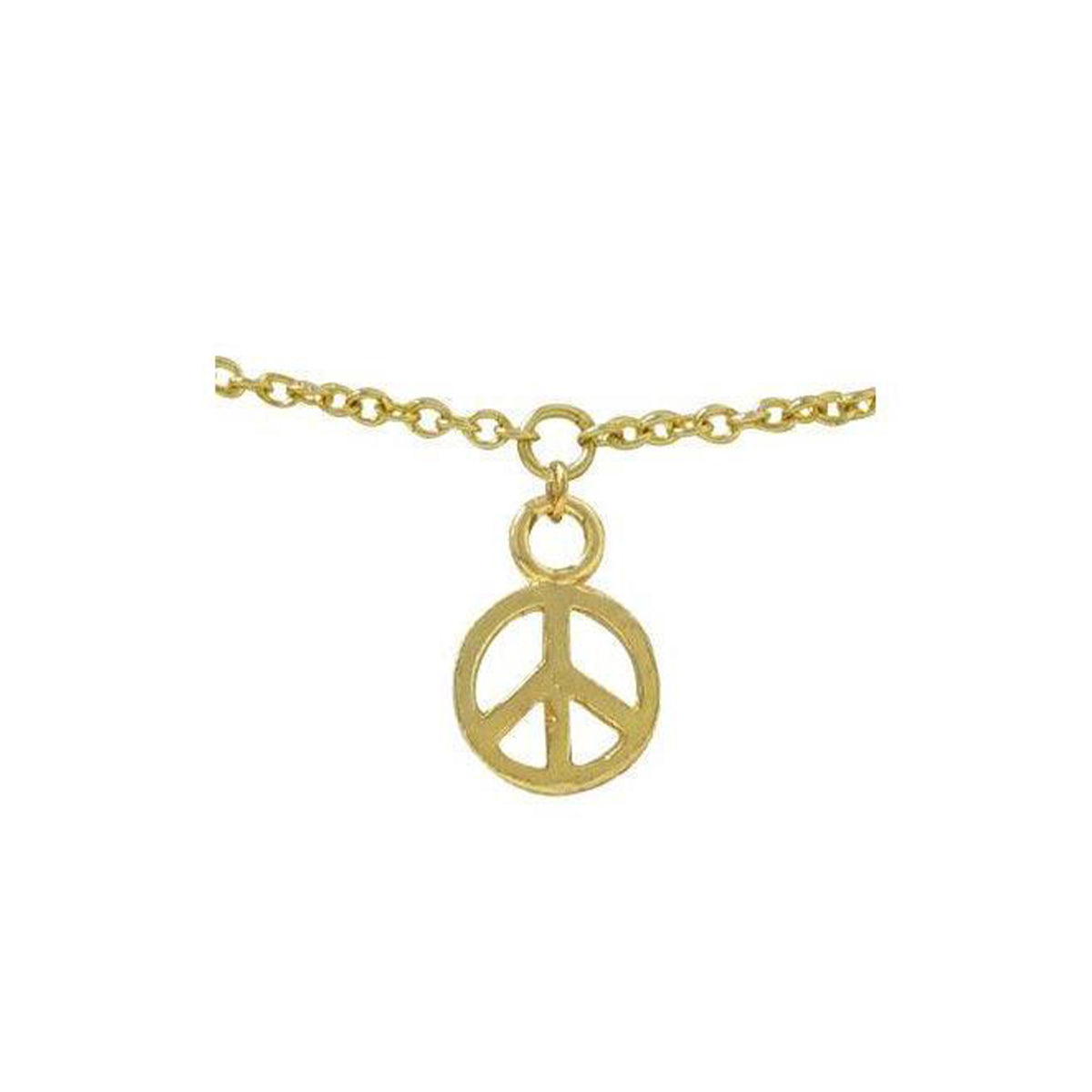 Gold Ion Plated Surgical Steel Peace Sign Non Piercing Belly Chain