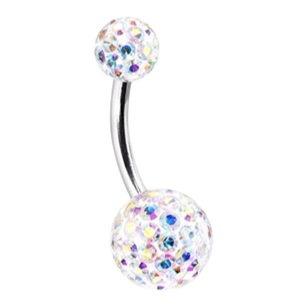 Surgical Steel 14 Gauge Belly Button Ring with Ferido Gems - 4 Pack - View 3