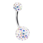 Surgical Steel 14 Gauge Belly Button Ring with Ferido Gems - 4 Pack - View 3