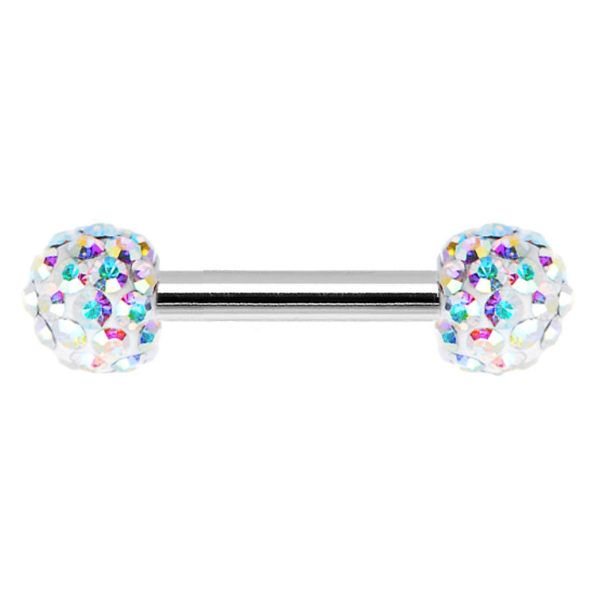 Surgical Steel Nipple Ring Barbell 16 Gauge 1/2" Ferido CZ Gem - Kruelty - Photo 2
