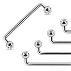 90 Degree Bent Surface Staple Barbells 14 Gauge Internally Threaded CZ - Kruelty - Photo 2